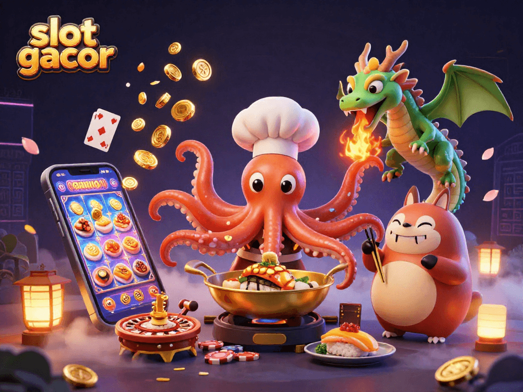 Experience thrilling wins with slot gacor in this dynamic 3D casino scene!