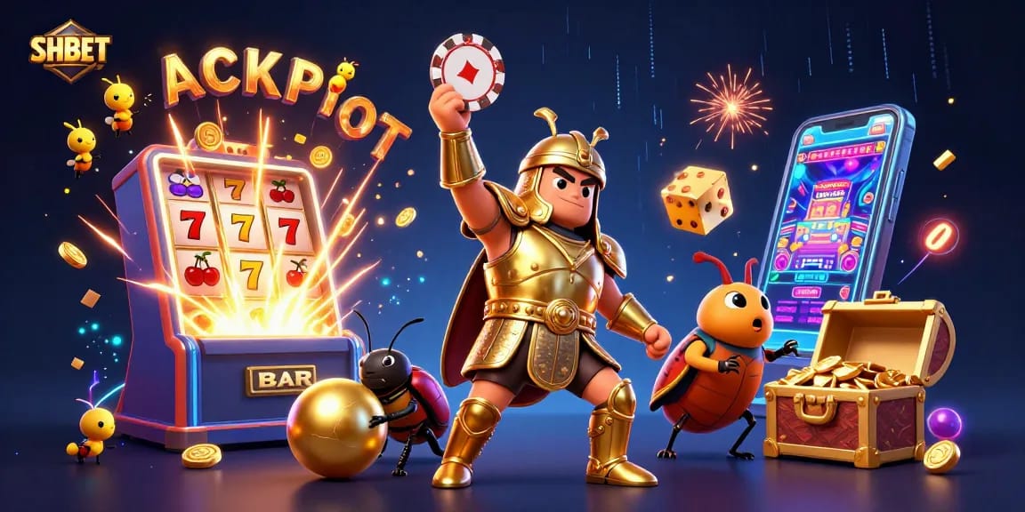 Experience thrilling wins with SHBET as the golden beetle celebrates a jackpot!