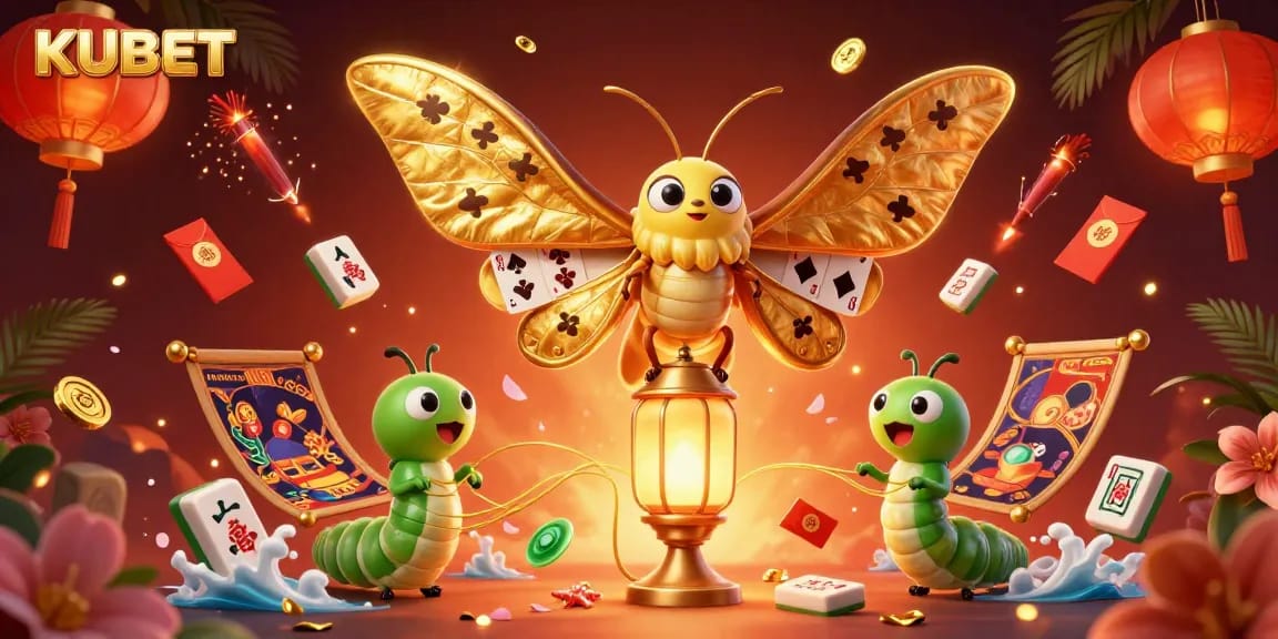 Experience the excitement of KUBET with vibrant casino scenes featuring unique games and symbols.