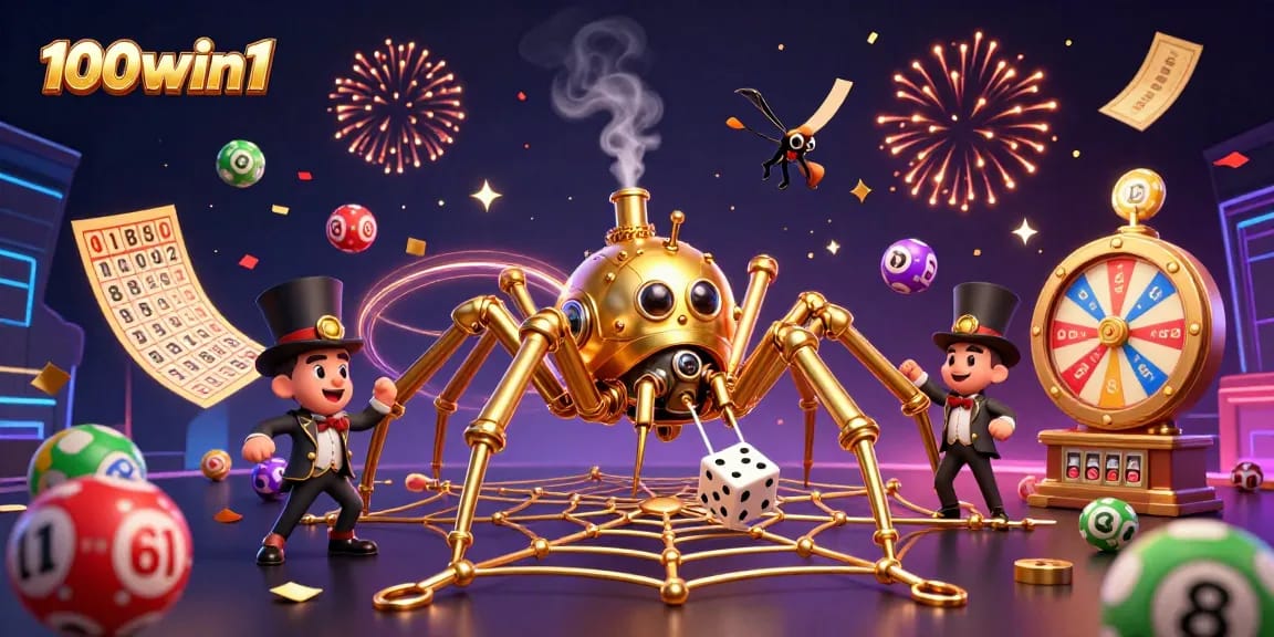 Win with 100win1 at our ultra-detailed casino illustration featuring vibrant game elements