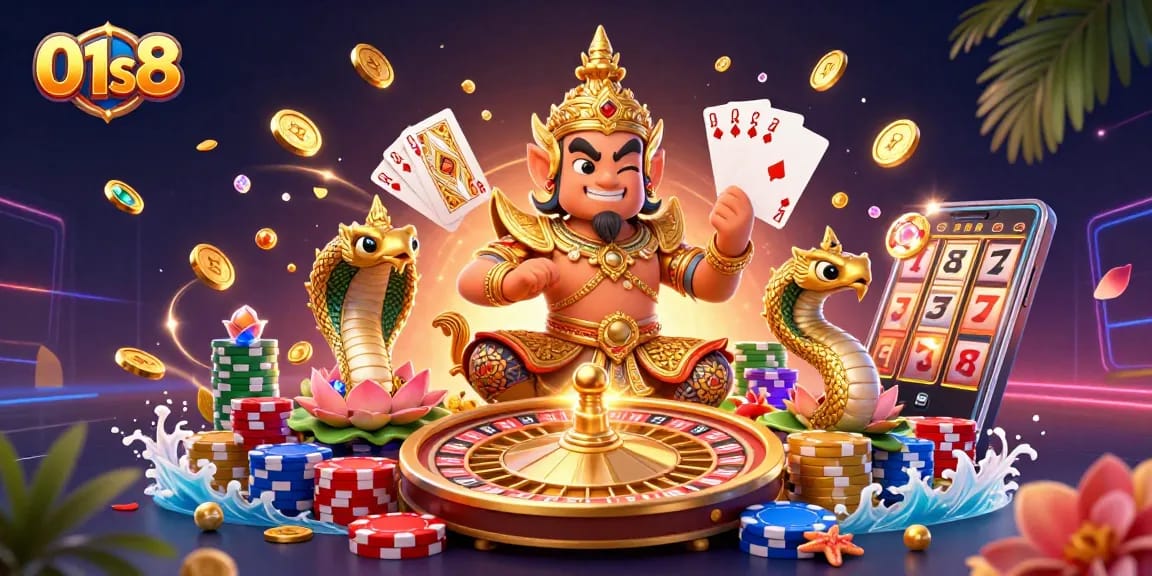 Experience vibrant gameplay with 01s8's immersive casino design featuring dynamic elements.