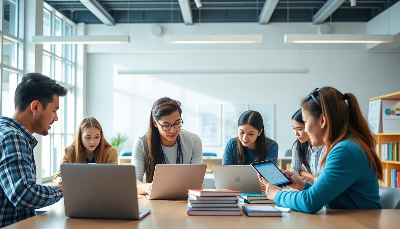 Youdao translation application enhancing collaborative learning in a modern educational setting.