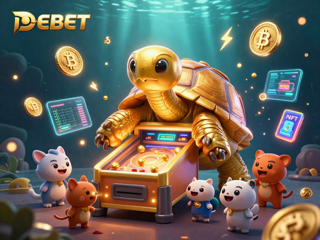 Engage with DEBET's exciting gaming experience featuring vibrant 3D elements and thrilling action.