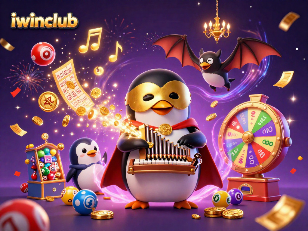 Play and win at iwinclub with a lively scene of enchanted gambling elements and characters.
