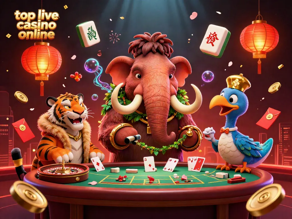 Experience the top live casino online with vibrant 3D characters and gaming elements in a casino setting.