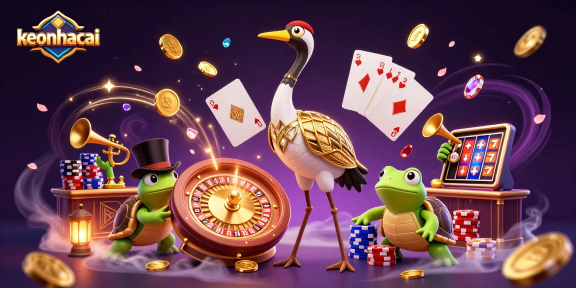Experience exhilarating gaming at keonhacai with a vibrant scene of classic casino characters and elements.