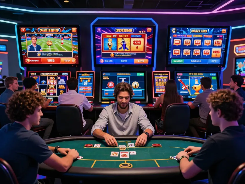Engaging scene at nhà cái da88 showcasing players enjoying various online casino games.