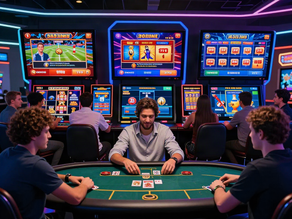 Engaging scene at nhà cái da88 showcasing players enjoying various online casino games.