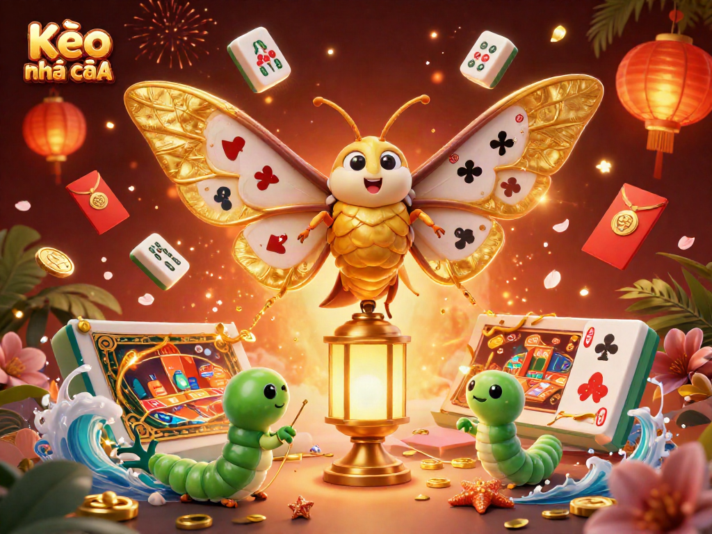 Engage with Kèo nhà cái through a vibrant scene featuring colorful casino motifs and casino elements.