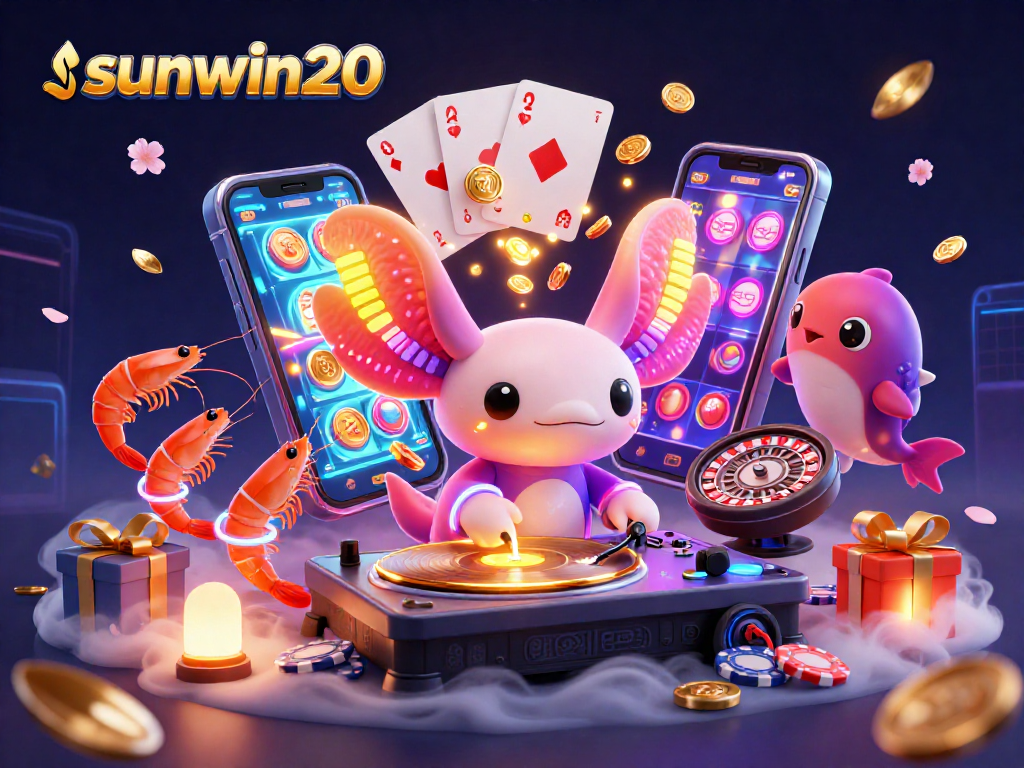 Engage in thrilling gameplay with sunwin20 as the neon axolotl DJ spins at an underwater casino party