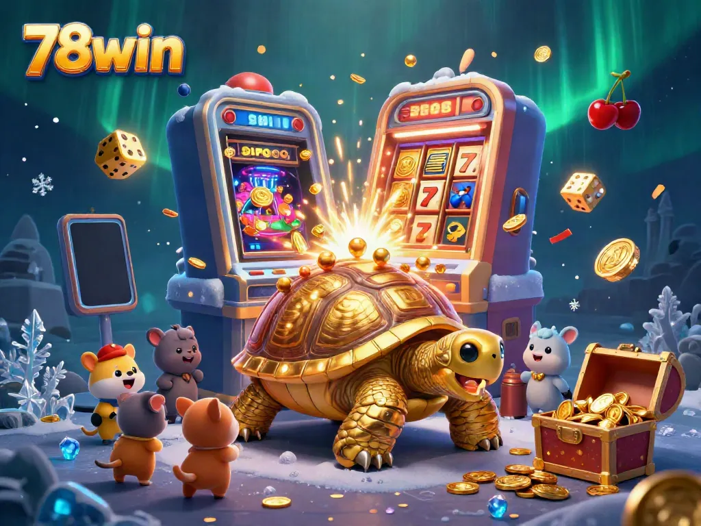 Experience the thrill at 78win with the jackpot explosion and a festive casino scene.
