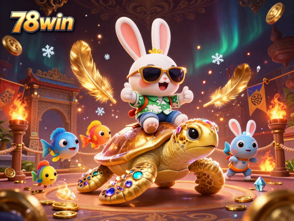 Experience thrilling gaming adventures at 78win with vibrant illustrations of lucky characters and gaming elements.
