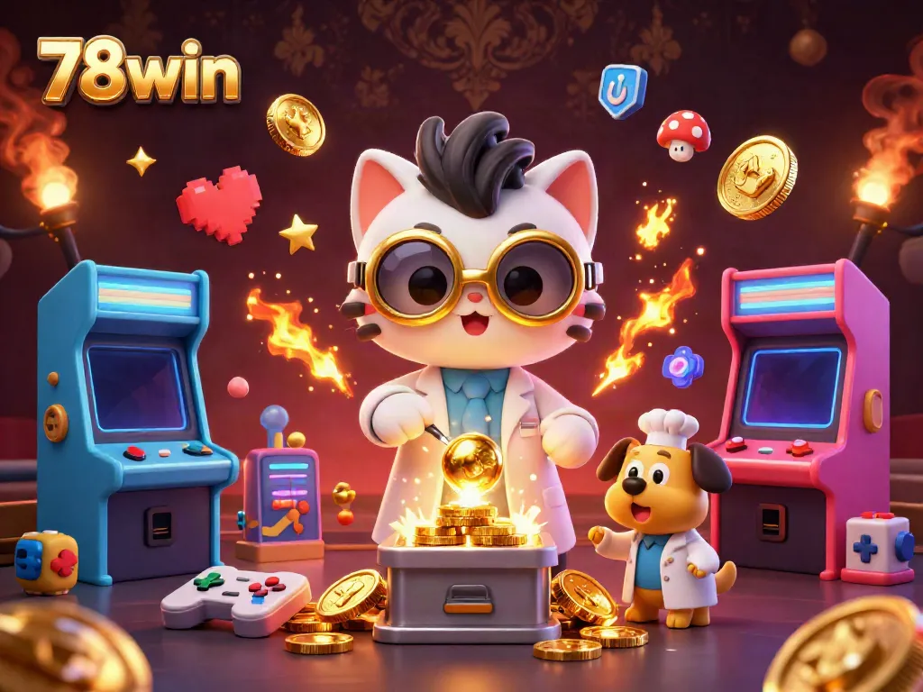78win: Experience immersive gameplay with golden bubbles and vibrant casino elements.