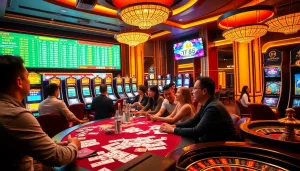 Excited players betting at the xổ số xn88 lottery table, creating an electrifying atmosphere.