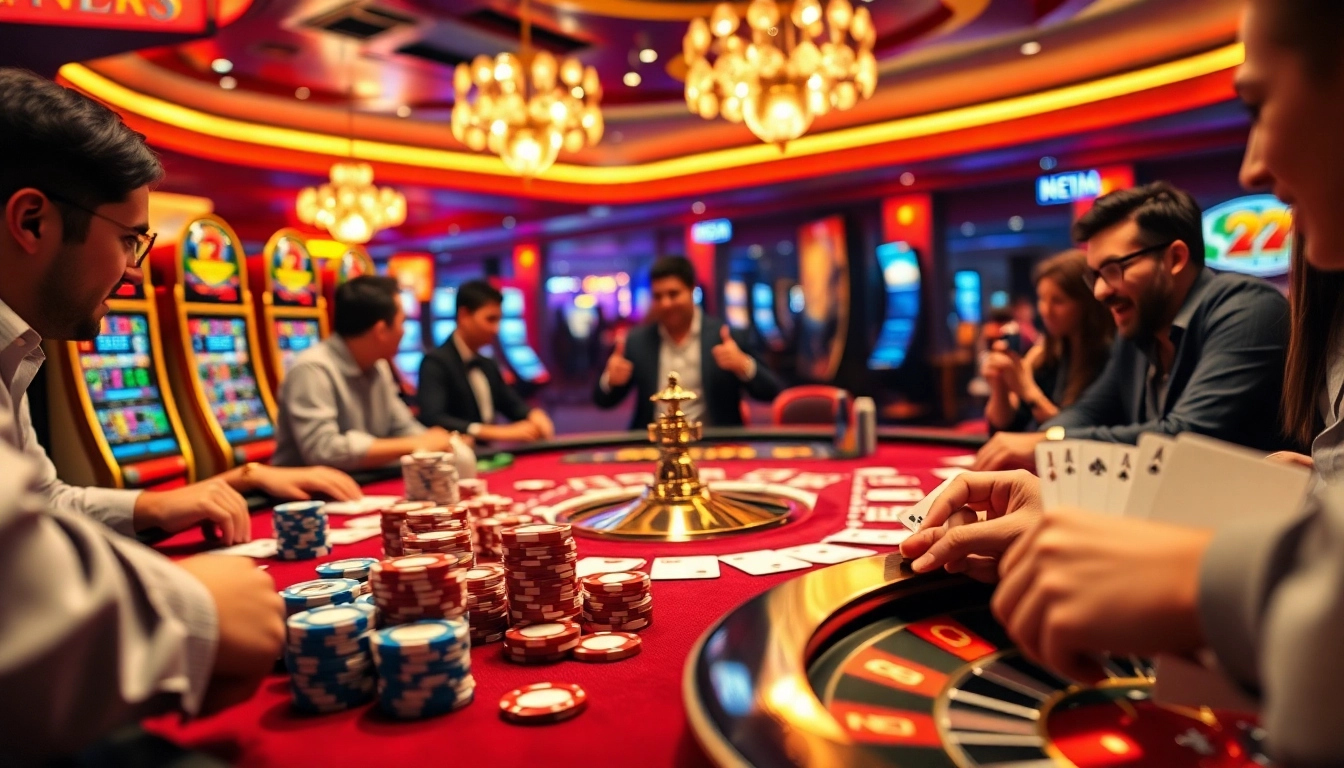 Experience thrilling gameplay at https://five88sss.com/ with vibrant casino tables and enthusiastic players.