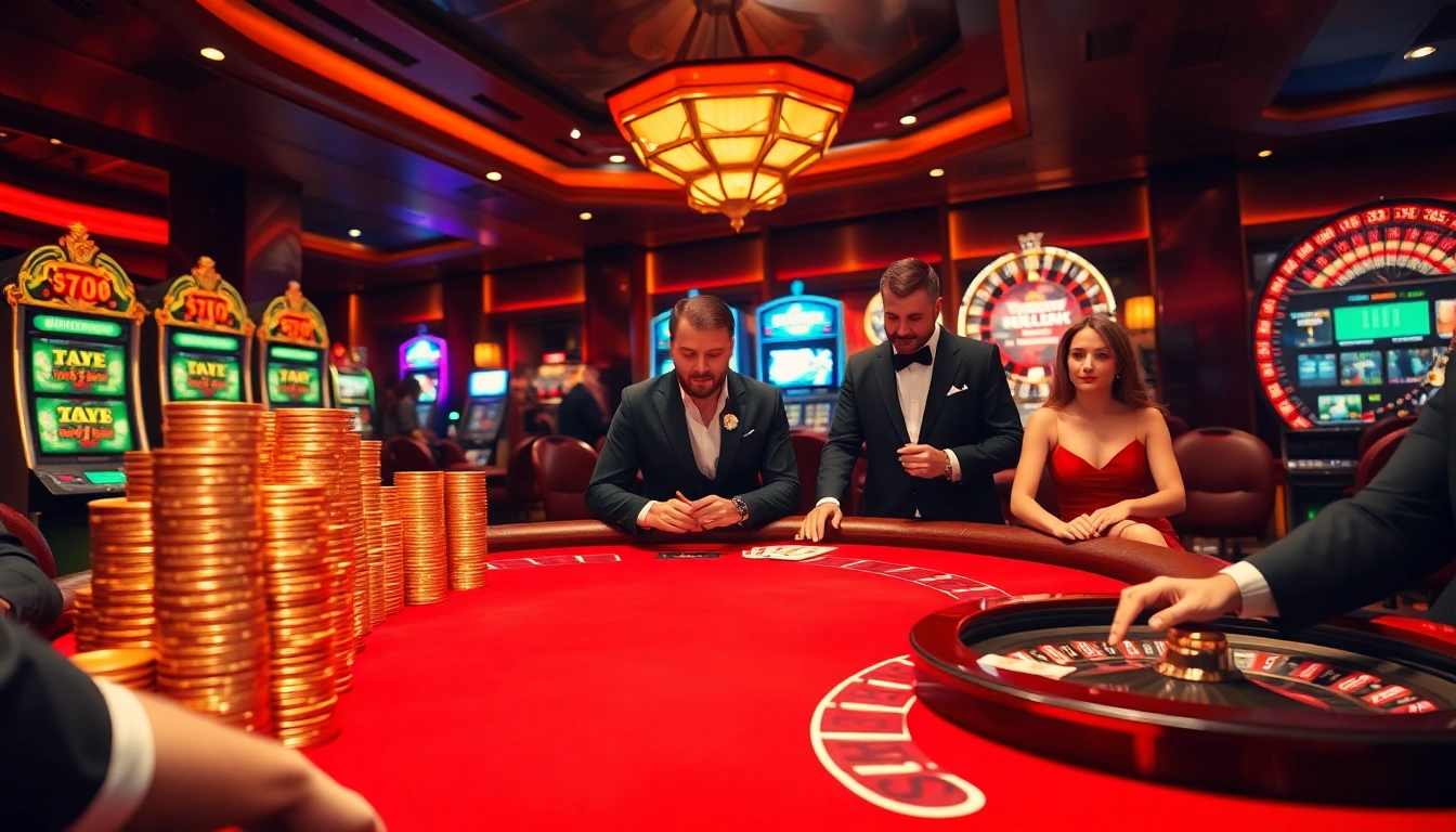 Engaged players betting at a luxurious casino table at king888.dev.