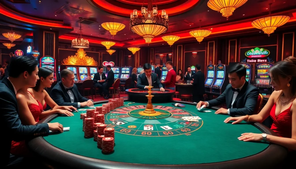 Experience high-stakes gambling with Ta 88 at a luxurious casino poker table.