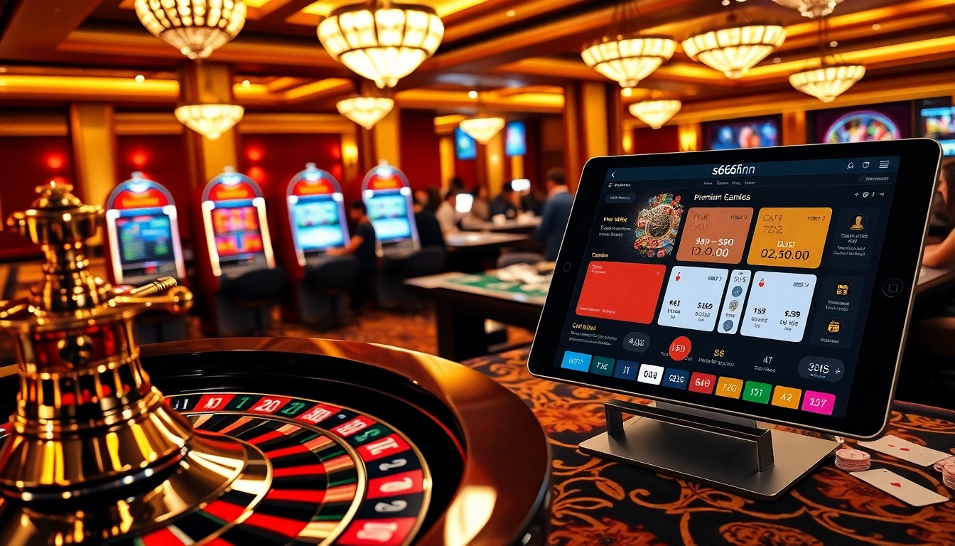 Experience thrilling gaming moments at https://s666hn.com/ with luxury casino tables and slot machines.