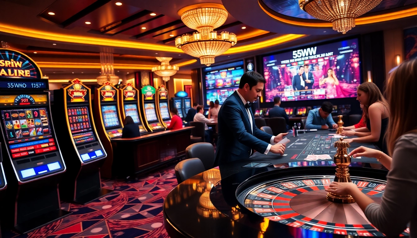 Experience the thrill of winning at 55WW with engaging table games and vibrant slot machines.