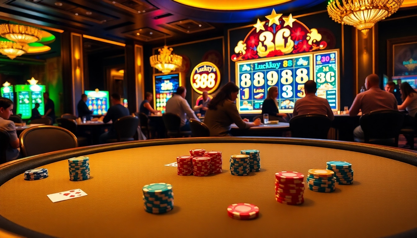 Experience the thrill of high-stakes gambling with lucky88 at a luxurious casino setting.