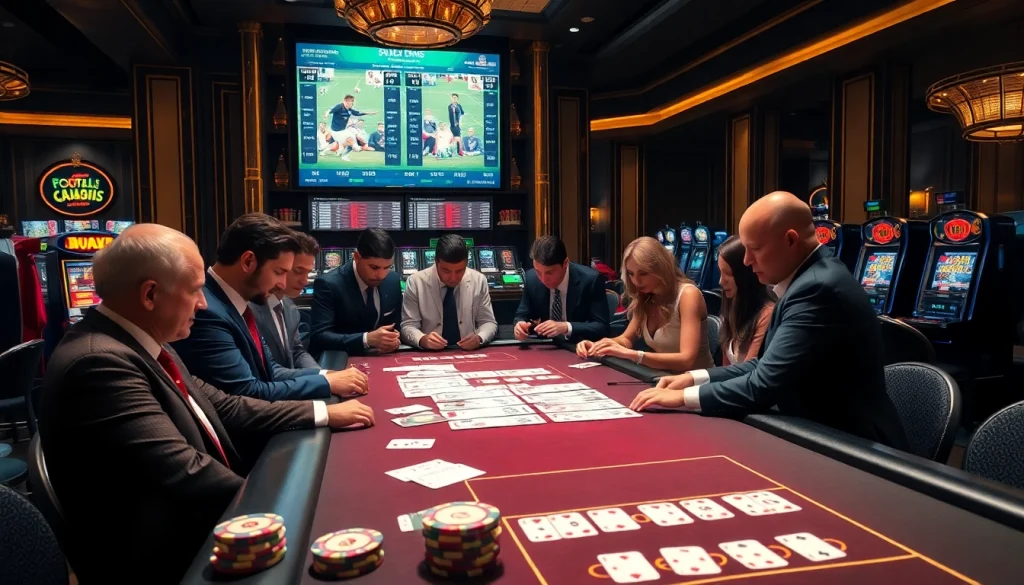 Place your bets on kèo bóng đá việt nam as gamblers engage passionately at a luxurious betting table.
