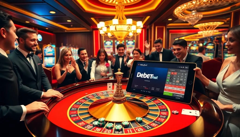 Engage with the thrilling atmosphere of online gambling at https://debet.fast/ featuring luxurious casino elements.