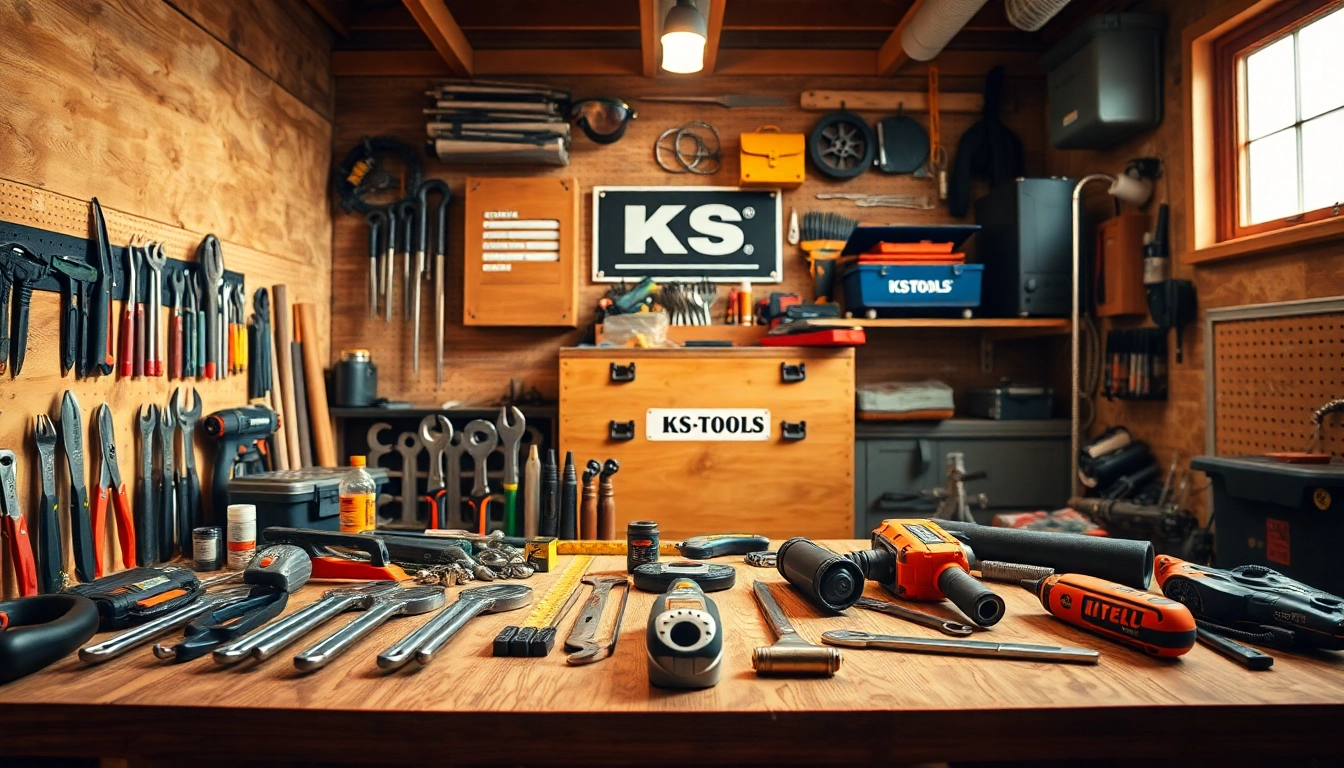 KS tools showcased in a professional workspace, emphasizing reliability and craftsmanship.