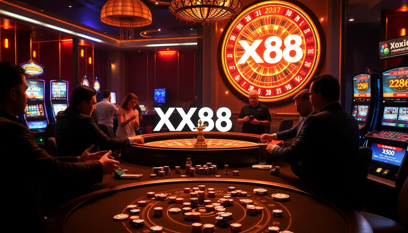 Players engaged in thrilling card games at XX88, a premier online gambling destination.