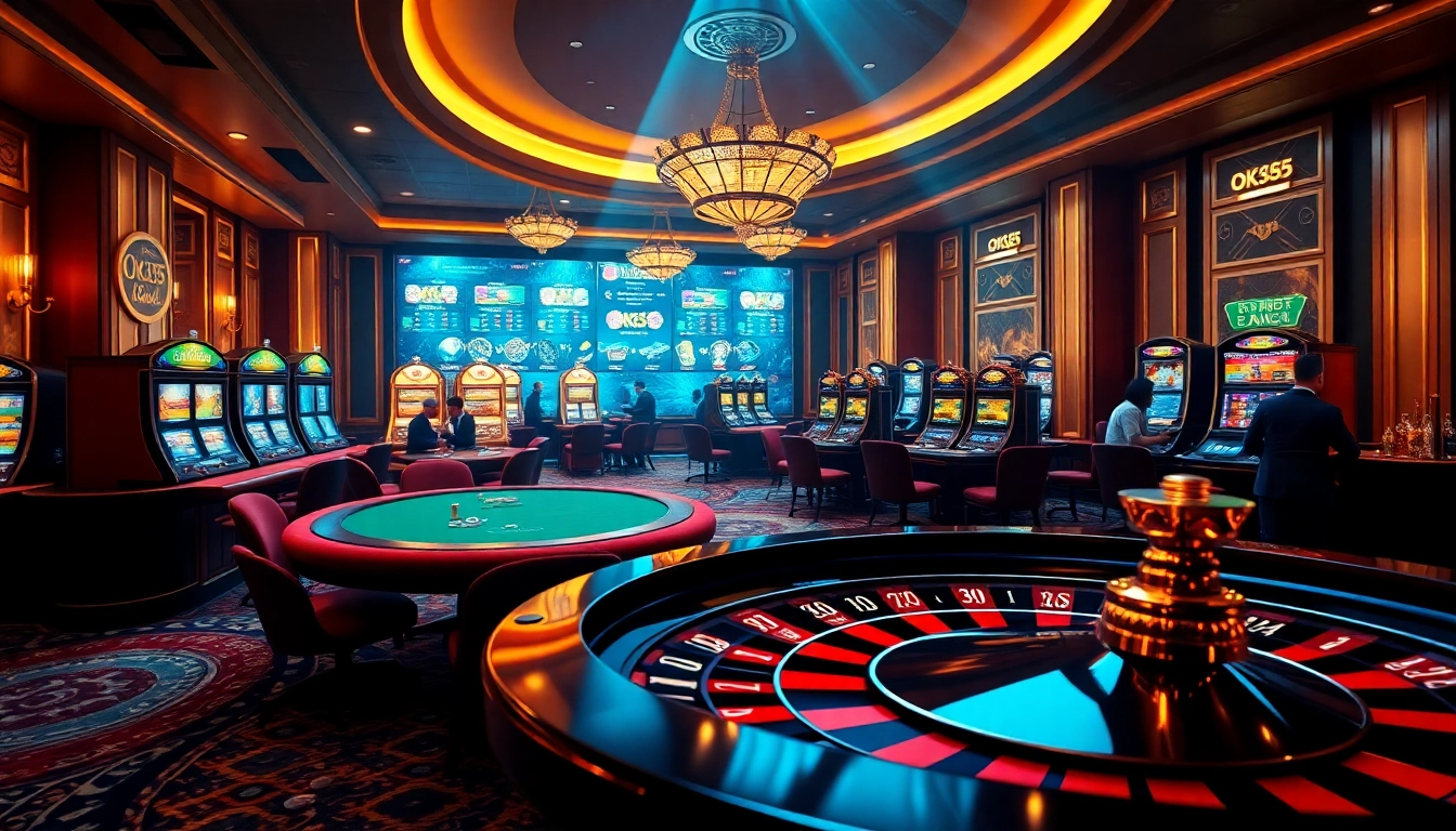 Experience the thrill of ok365 bet with luxurious casino tables and vibrant games.