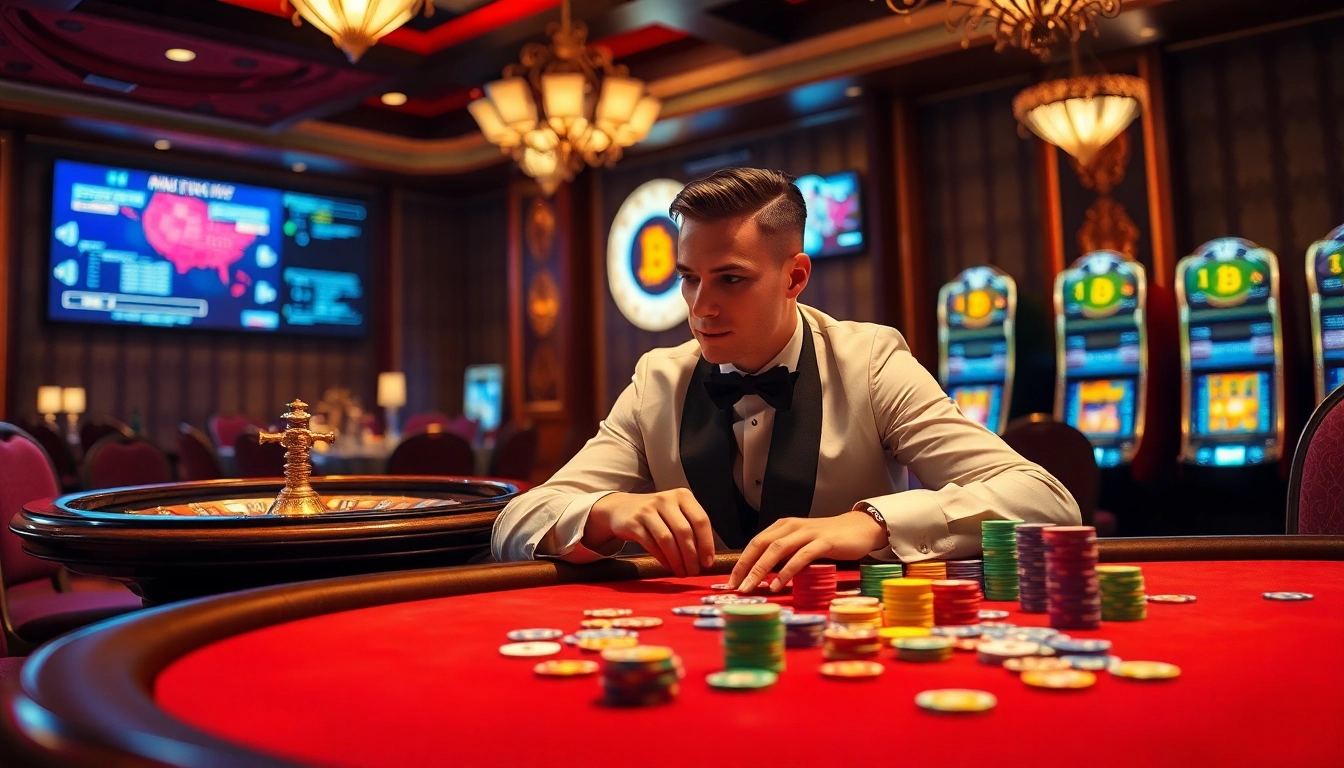 Engaging scene of a poker game at the casino with hidden wiki elements subtly integrated.