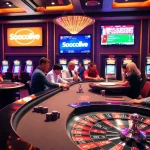 Socolive enhances the excitement of a high-stakes poker game with vibrant chips and lights.