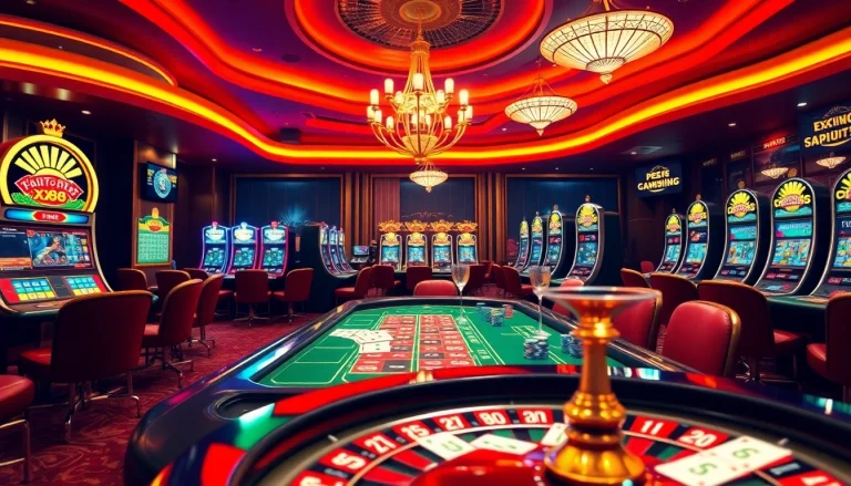 Experience the excitement of XX88 com with a vibrant casino scene featuring roulette and poker tables.