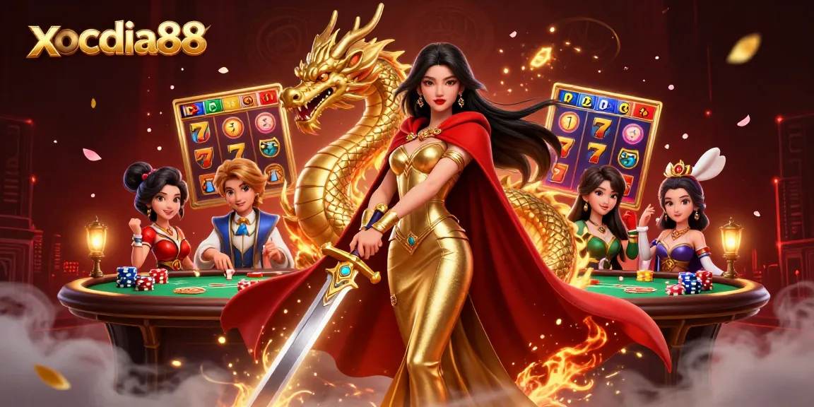 Xocdia88 offers thrilling slot and card gaming experiences with vivid characters and vibrant casino elements