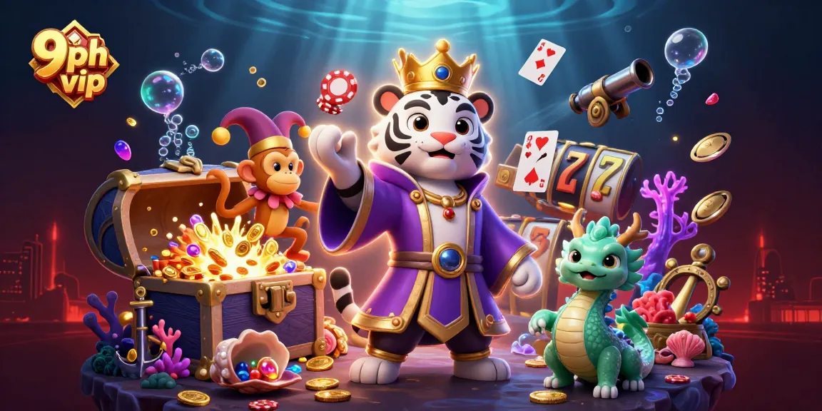 Experience exhilarating action with 9ph vip as the playful monkey juggles poker chips amid stunning casino elements.