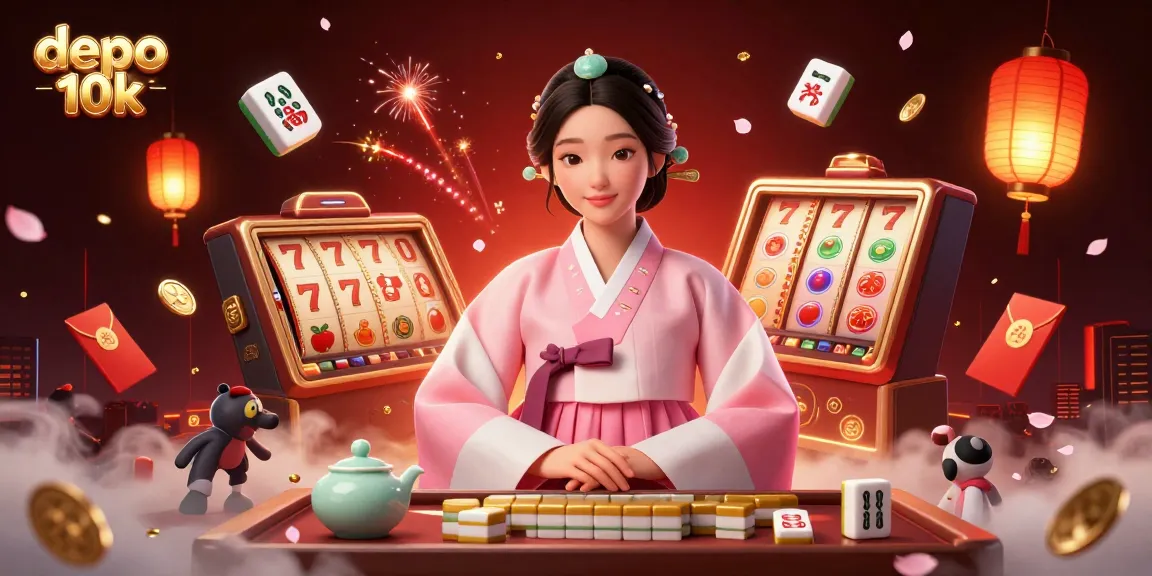 Spin to win with depo 10k at this vibrant Asian-themed slot game illustration featuring stunning visuals.