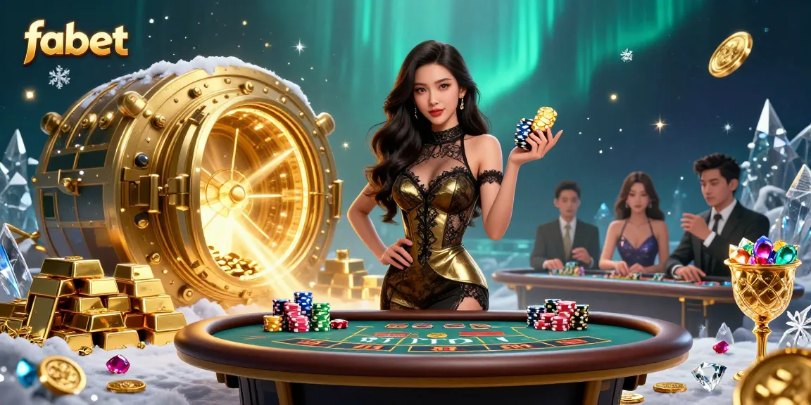Experience the thrills of fabet at a VIP baccarat table, surrounded by riches and excitement.