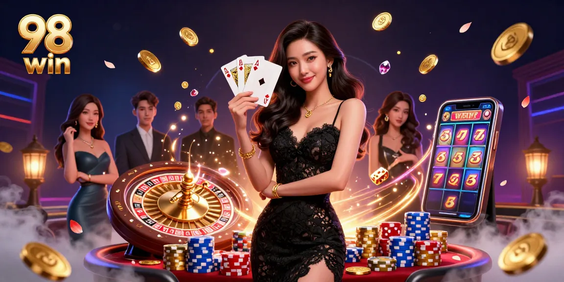 Experience the thrill of 98 win casino games with luxurious gameplay and rich rewards, illustrated in detail.