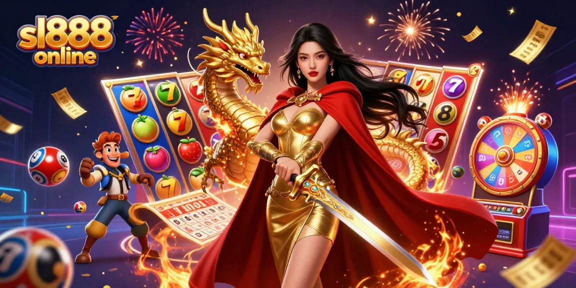 Play engaging games at sl888 online, featuring vibrant slot reels and colorful jackpots!