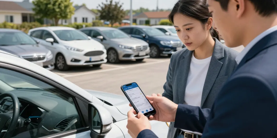 Buyer checking best car history check UK report before purchasing a vehicle