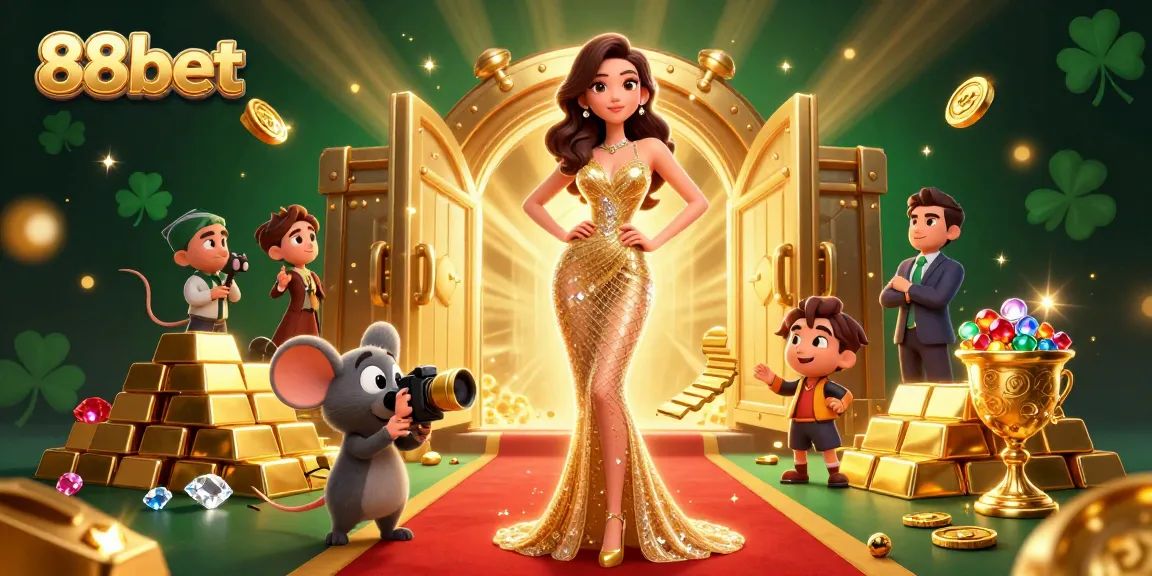 Experience the excitement of 88bet with stunning 3D casino visuals featuring dazzling treasures and games.