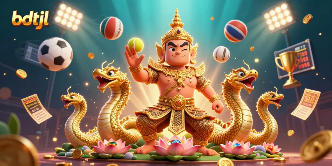 Experience exciting sports betting at bdtjl with vibrant guardians, sports elements, and golden rewards.