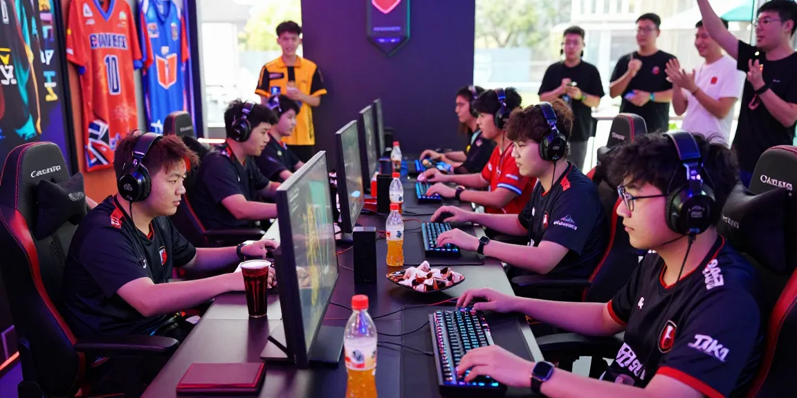Competitive gaming event at https://proplay88.uk.com/ with players immersed in action, showcasing esports atmosphere.