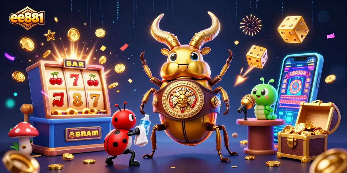 Experience the excitement at ee881 with a vibrant 3D casino scene showcasing thrilling game elements.