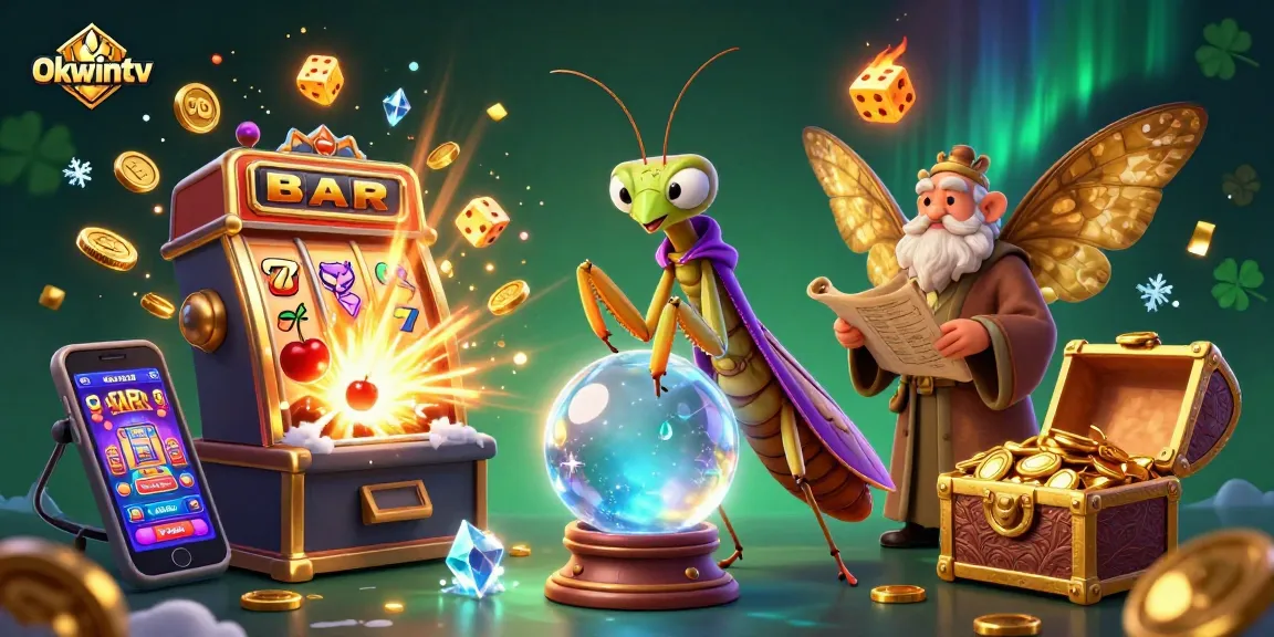 Experience thrilling gaming action at okwintv with vibrant casino elements and characters.
