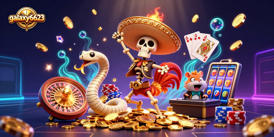 Win big with galaxy6623 through a vibrant dance of golden coins and casino excitement.