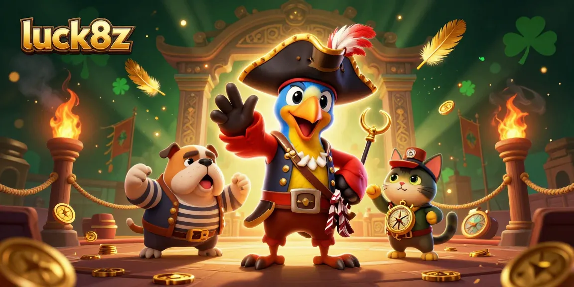 Win big with luck8z in an exciting pirate-themed online casino experience featuring vibrant character interactions and dynamic elements.