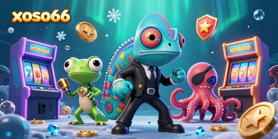 Experience the thrills of xoso66 casino with colorful characters and engaging games in a vibrant scene.