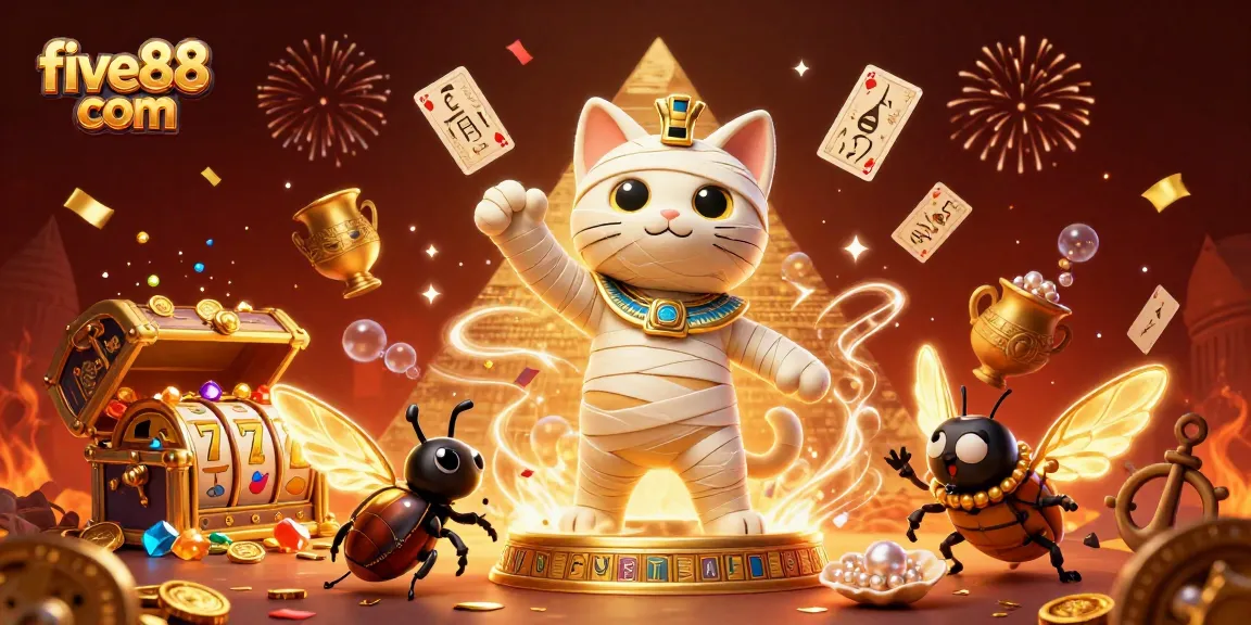 Experience thrilling slots at five88 com with Egyptian-themed illustrations full of energy.